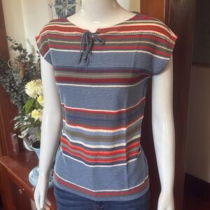 NWT chaps size small Striped Blue and Red Women's Top